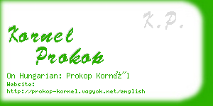 kornel prokop business card